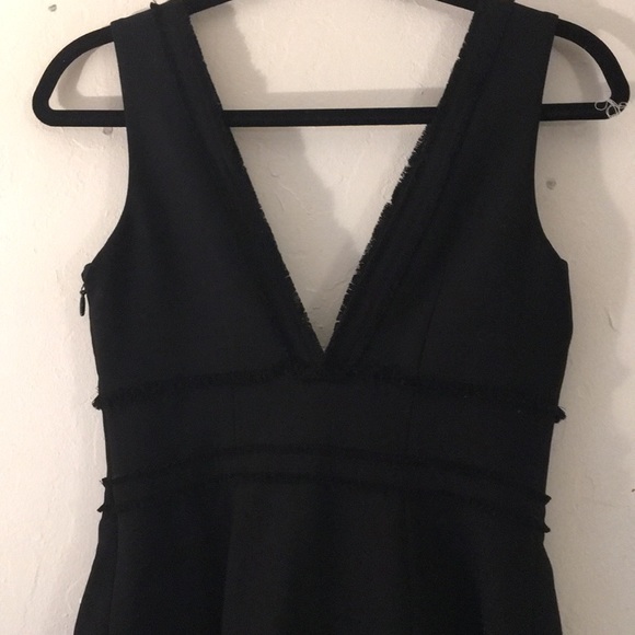 Cinq A Sept Aurora Fringe V-Neck Fit & Flare Dress - Picture 7 of 8